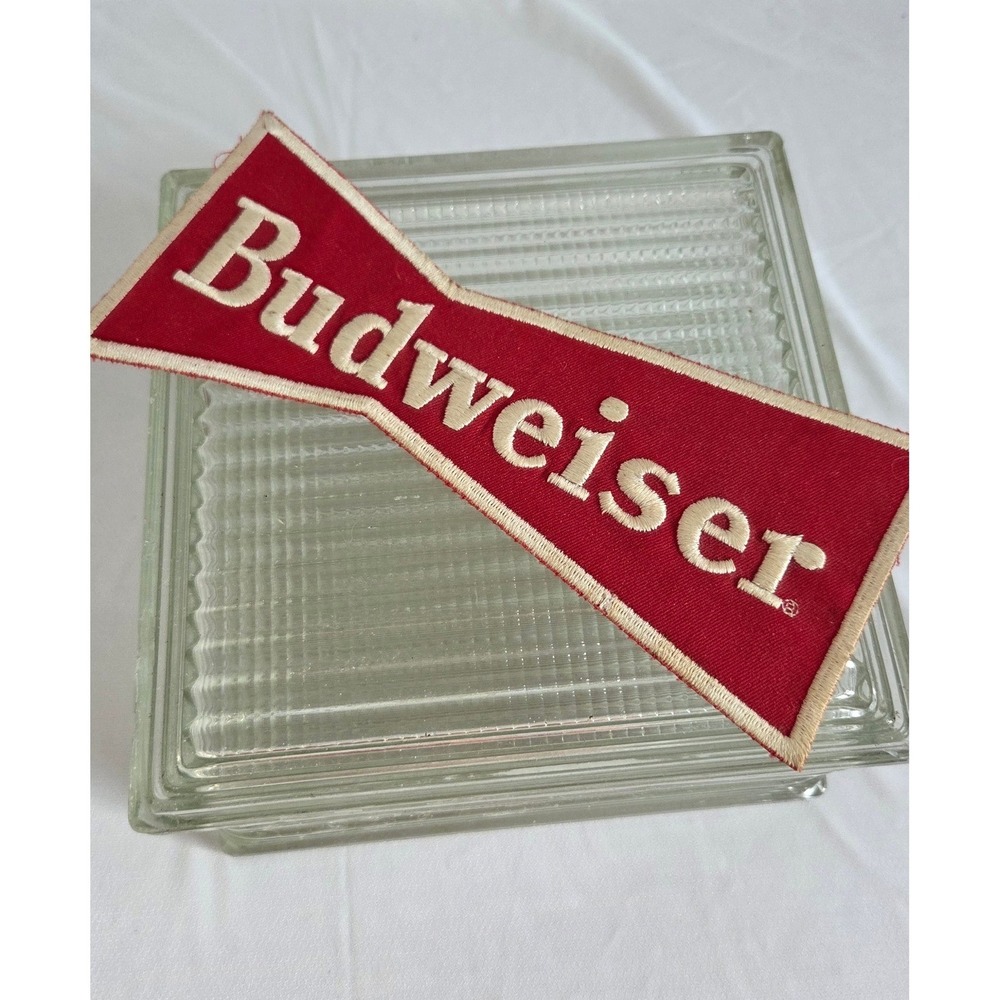 Vintage Budweiser Beer Embroidered Patch, Bowtie Logo